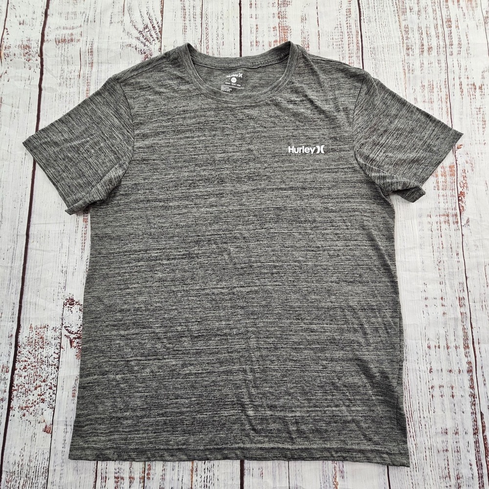 Hurley Gray Short Sleeve Cotton Blend Logo T-Shirt Men's M